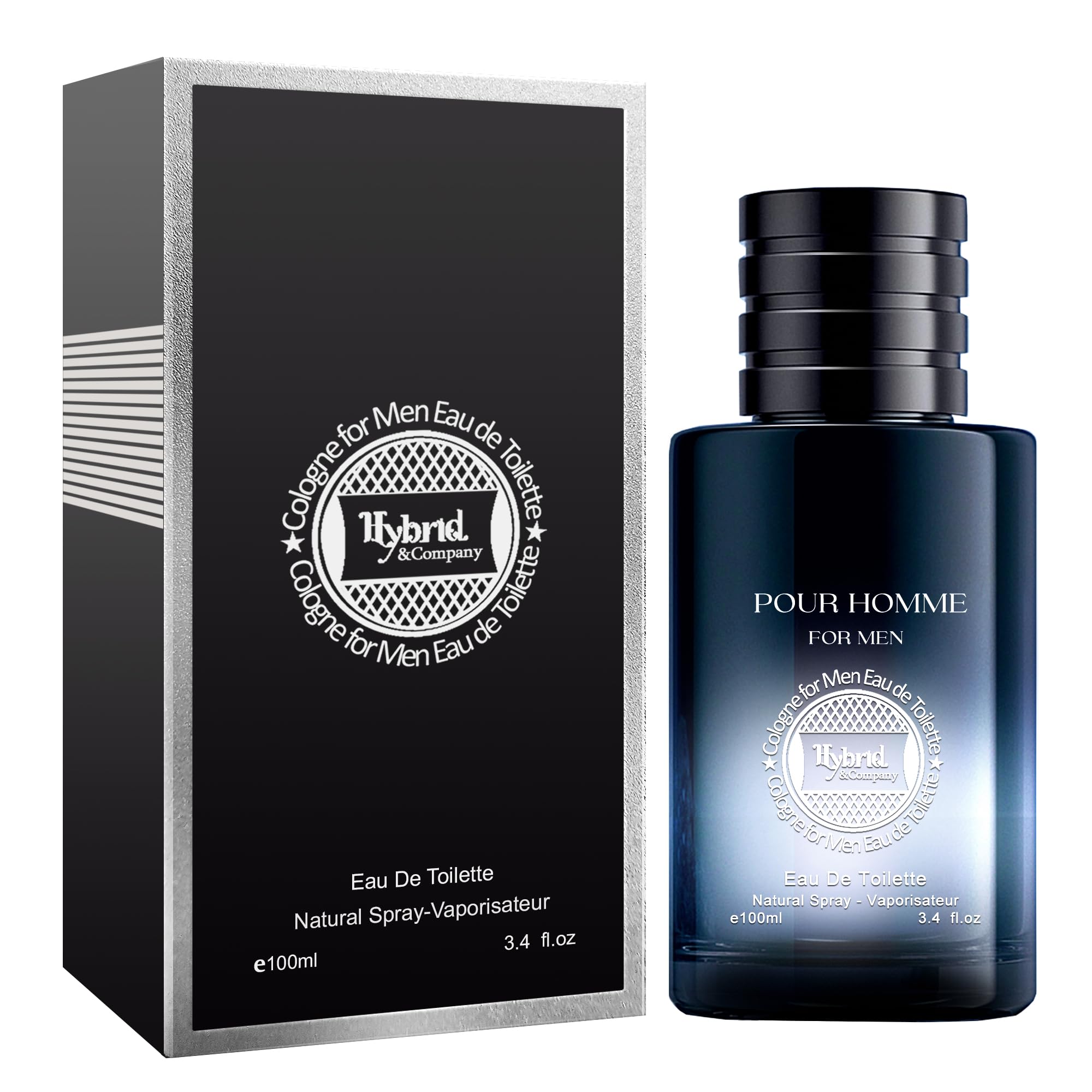 Hybrid & CompanySG Cologne for Men Eau De Toilette Natural Spray Masculine Scent 3.4 Fl Oz