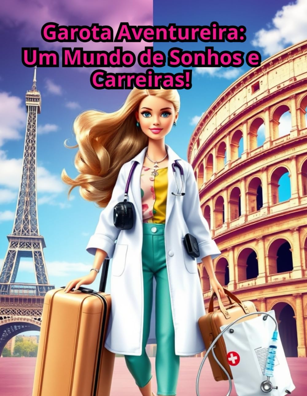 Garota Aventureira: Um Mundo de Sonhos e Carreiras!: Embarque em uma jornada cheia de cores, sonhos e aventuras! Um livro encantador que inspira criatividade, imaginação e aprendizado em cada página!