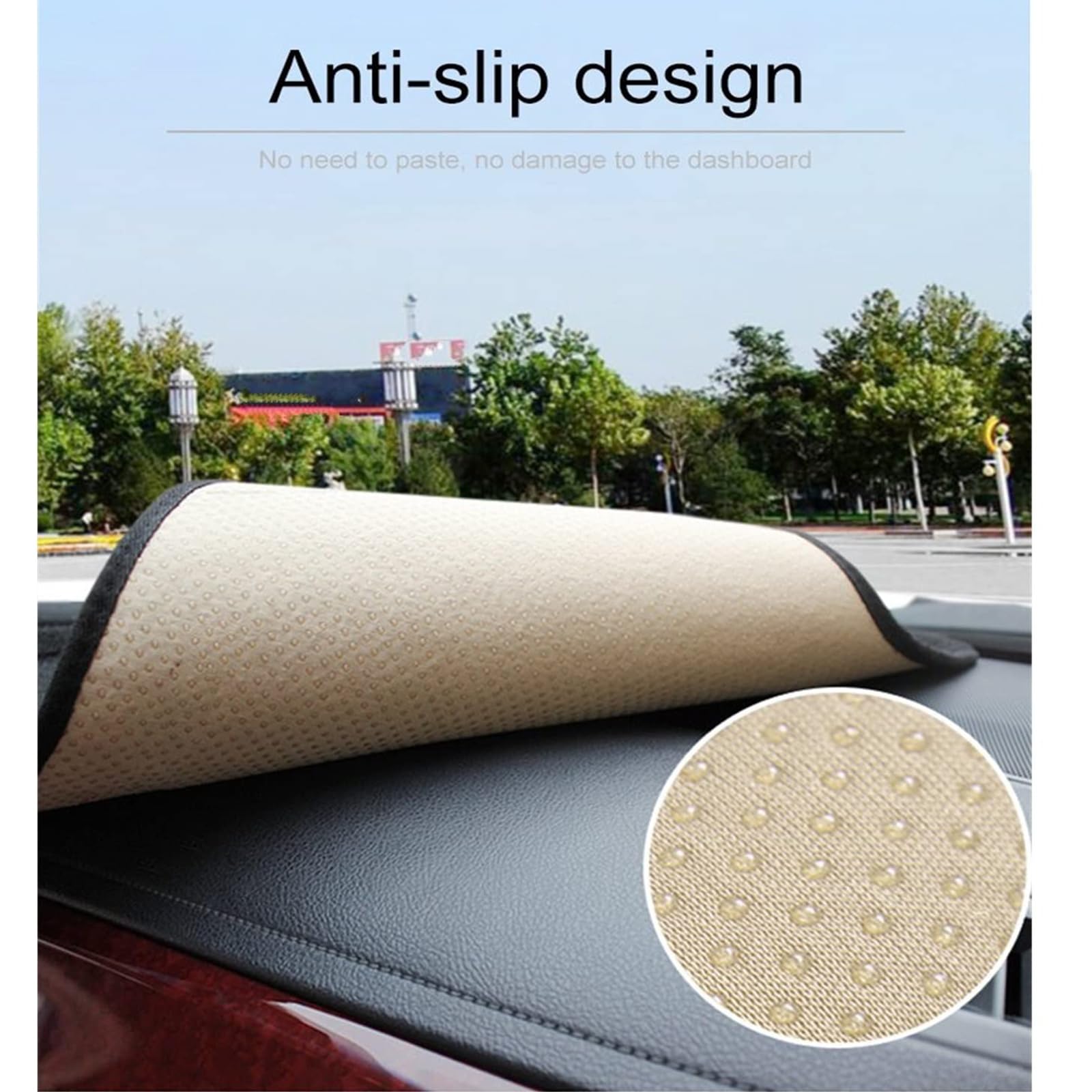 JITEM Alfombrilla Cubierta Salpicadero Coche para Peugeot 307 2004-2013, Fundas Salpicadero Alfombrilla Antideslizante Salpicadero Tablero Parasol Protector Cover Piezas Coche