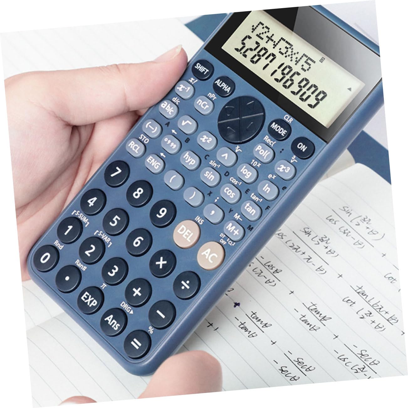 NUOBESTY 2pièces Calculatrice Scientifique Fonctionnelle Étudiante pour Compétition Et Bureau Bleu Idéale pour Mathématiques Et Comptabilité