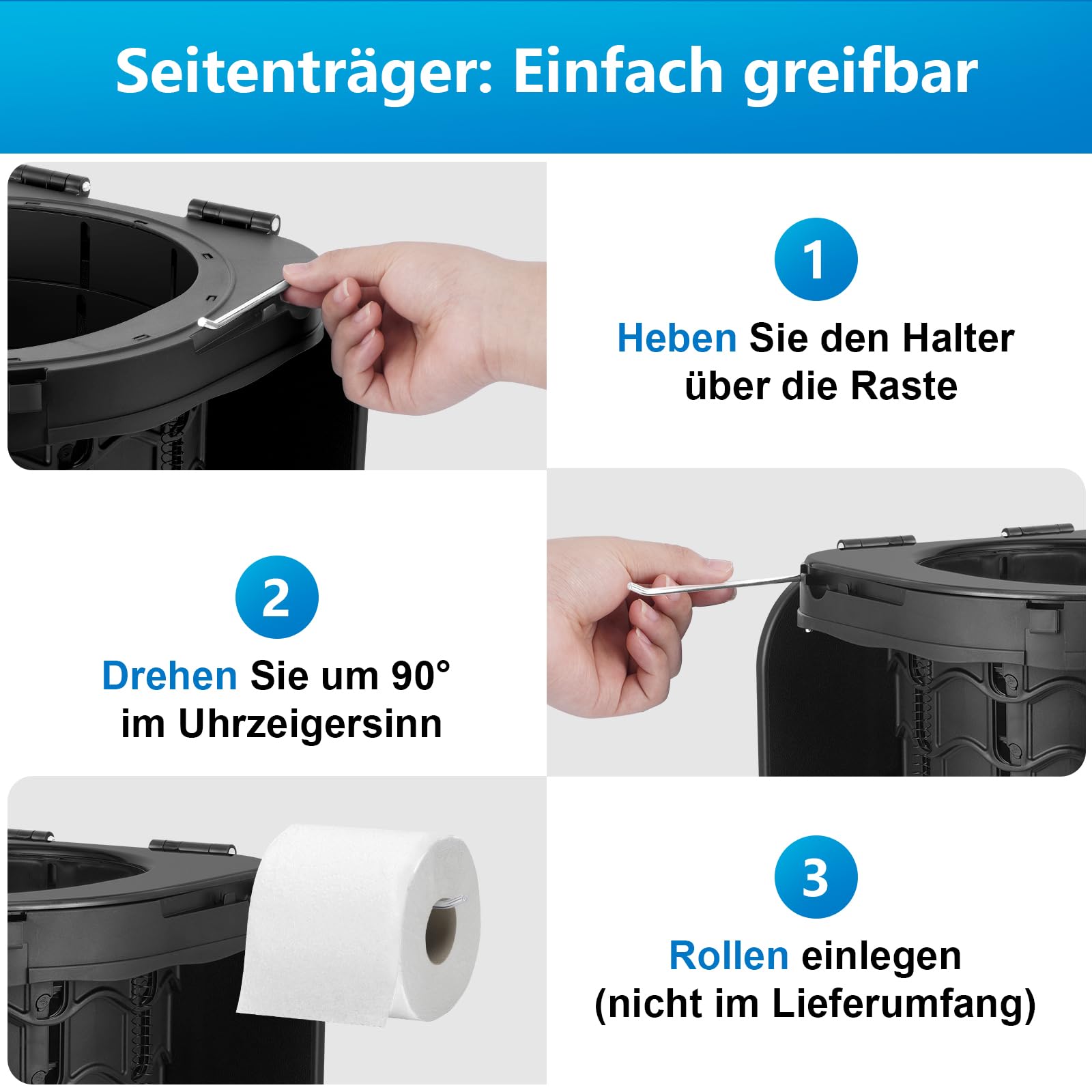 imodomio Campingtoilette Faltbar Camping Toiletten(WC) mit Deckel Mobile Toilette mit 10 Müllsäcke, ideal für Outdoor-Camping, Auto