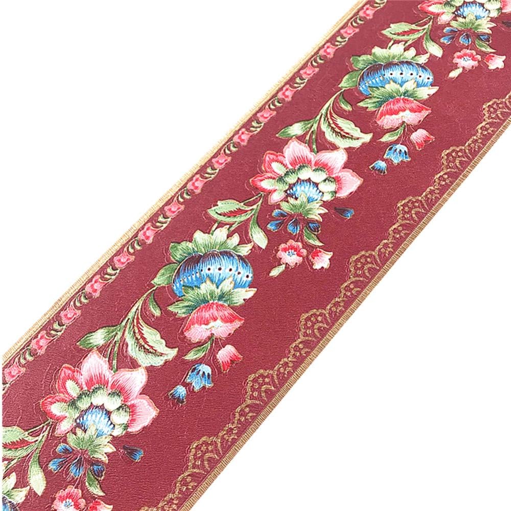 Simplemuji 5 Meters Red Lantern Flower Self-Adhesive Wallpaper Border PVC Wall Covering Borders Bathroom Kitchen Tiles Decor Sticker