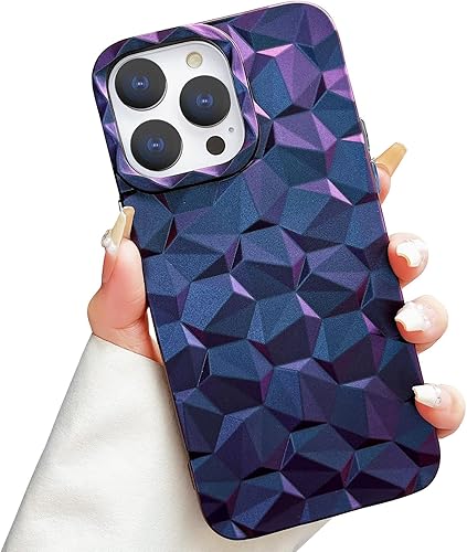 Skyseaco Funda para teléfono compatible con iPhone 14 Pro Max con diseño de lujo 3D de diamante, protección de lente de cámara, funda de TPU suave disponible en Yaxa Colombia