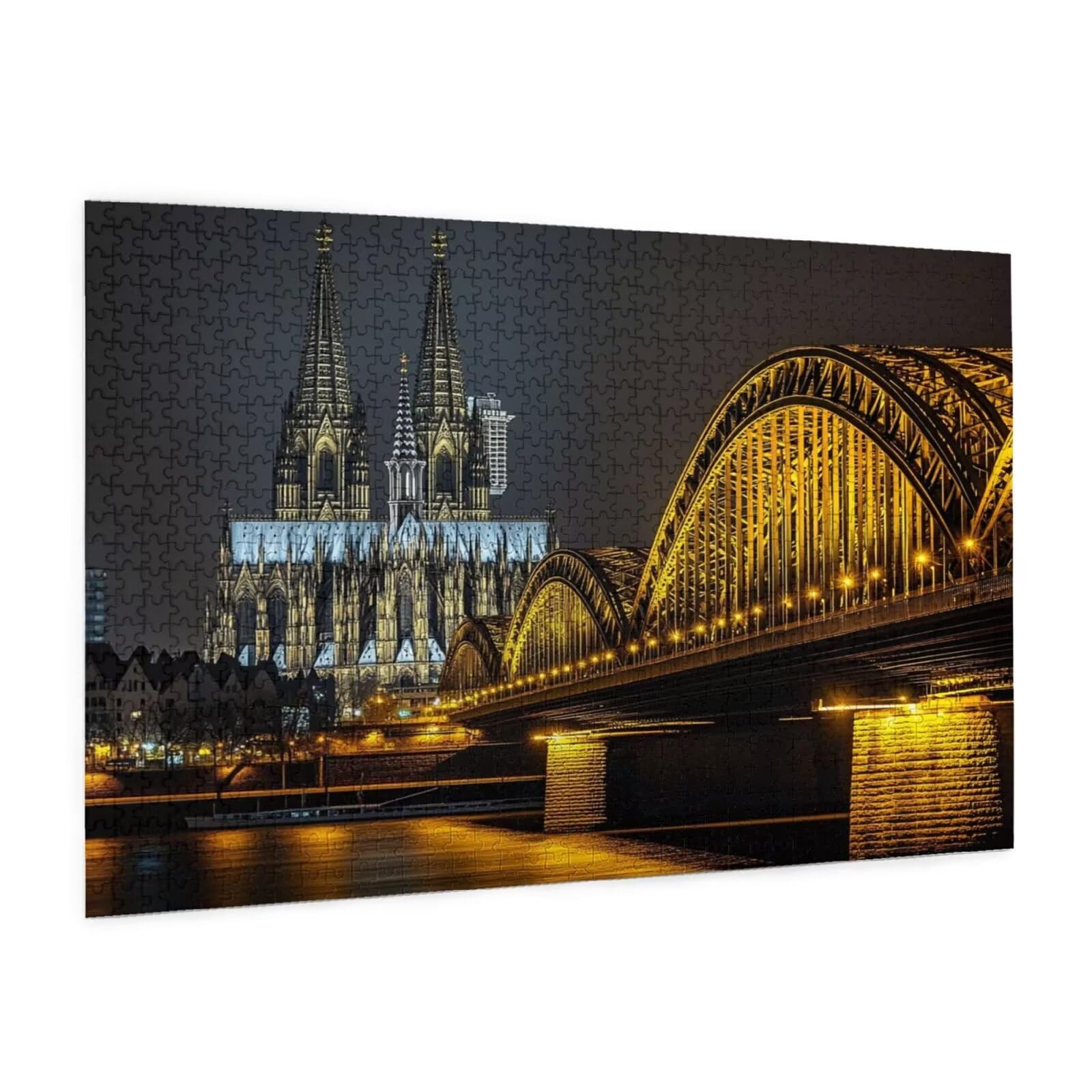 Puzzle Paryż, 1500 elementów, mostek, puzzle dla dorosłych, z pudełkiem na prezent, duże drewniane puzzle dla dorosłych, gra zręcznościowa dla całej rodziny, prezenty dla kobiet, 87 x 57 cm, 1138 lat