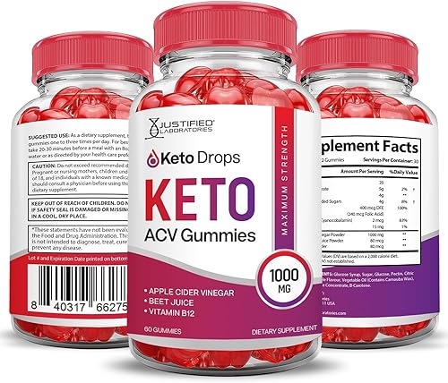 Miniatura 6 de Keto Drops Keto ACV Gomitas de fórmula avanzada de 1000 mg Keto Drops Keto Gomitas de vinagre de sidra de manzana formulado con jugo de granada y