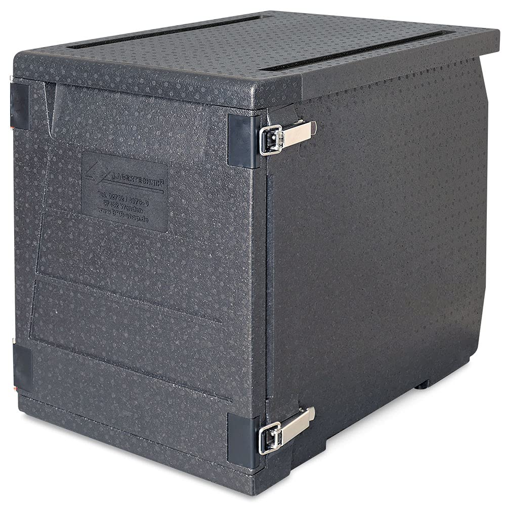 BRB Thermobox mit Fronteinschub und Deckel, Inhalt 146 Liter, BxTxH 540 x 740 x 685 mm, anthrazit