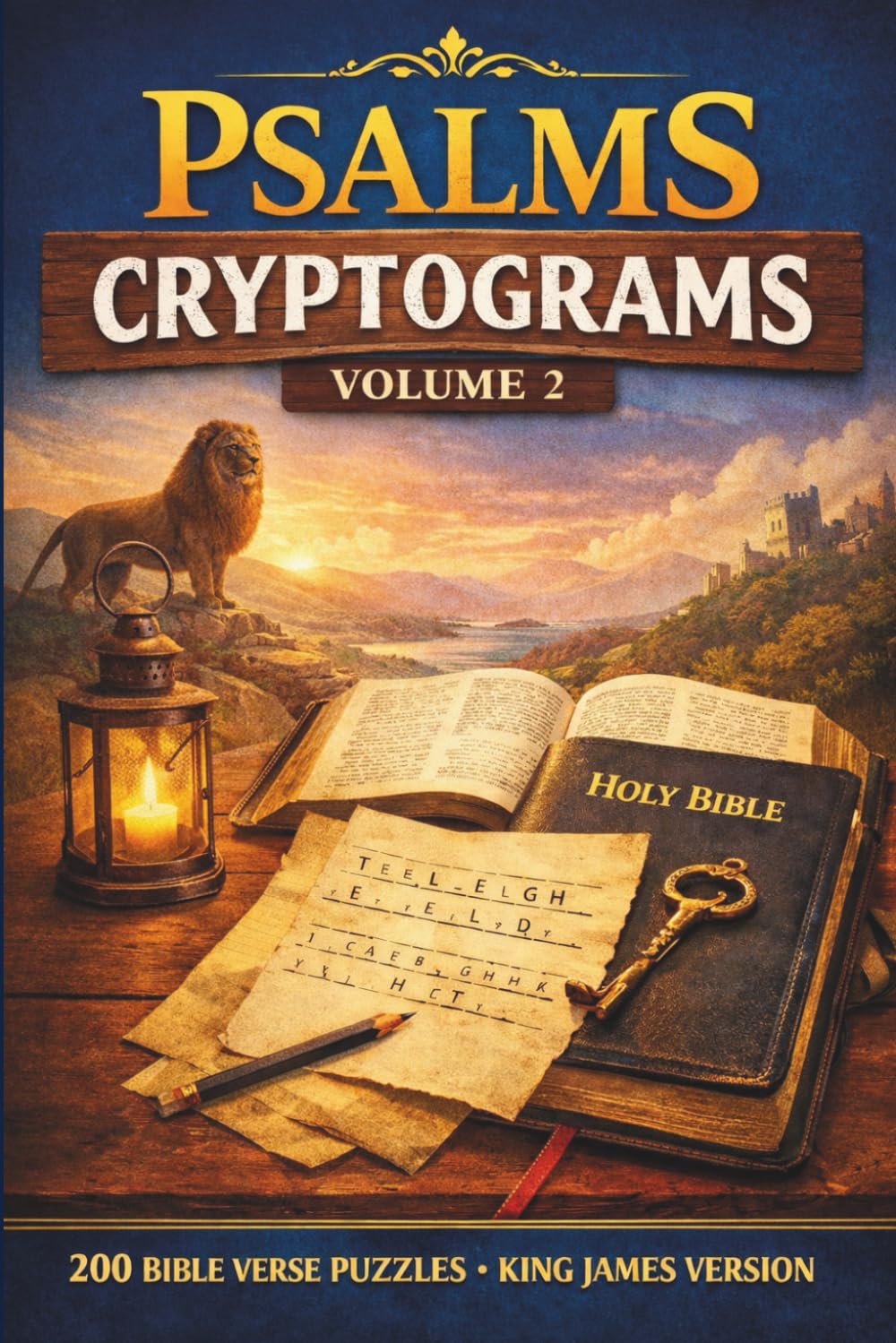 The Divine Puzzles: Psalms Cryptograms Vol. 2: 200 KJV Bible Verse Puzzles; A Randomized Collection of King James Version Scripture Cryptograms for Faith and Focus