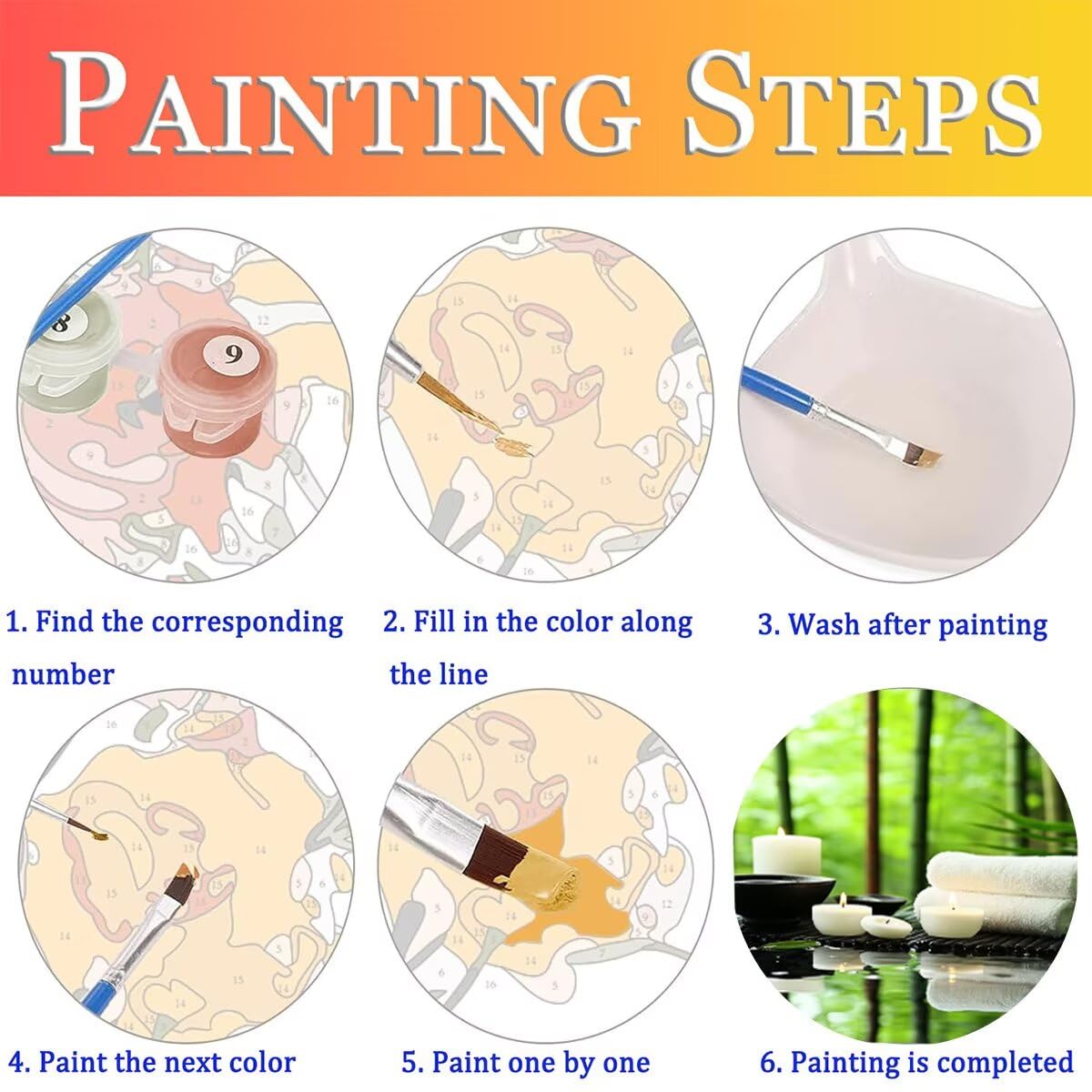 Dipingere con i Numeri Candela, Paint by Numbers Adulti Paesaggio, Fai da te Creativi Adulti Quadri da Dipingere Numerati Kit per Decorazione Della Parete di Casa, Regalo 70x95 cm Senza Cornice 77-6