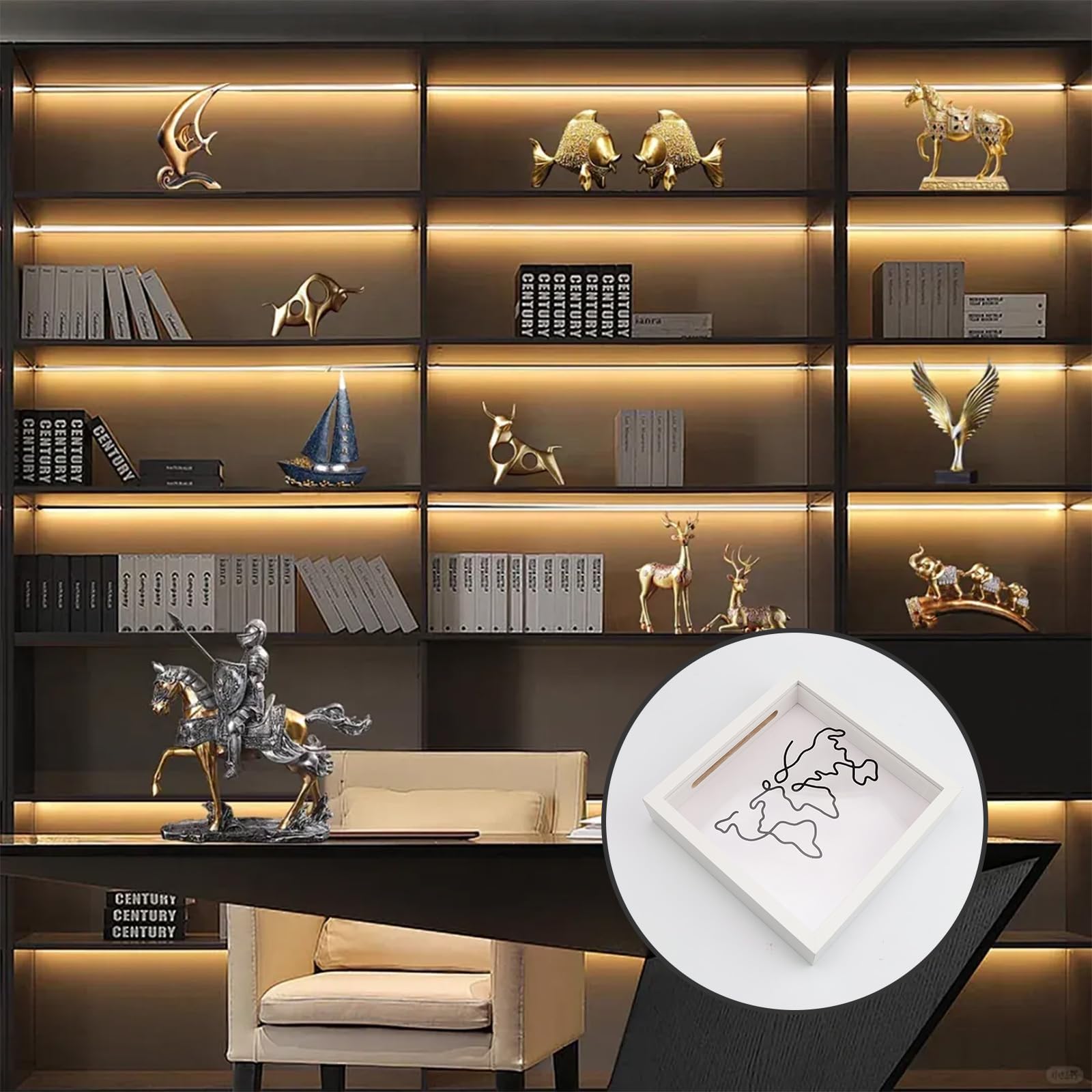 Boîte D'archivage D'aventure, Boite a Souvenir Voyage 20 × 20 × 4,4 cm, Cadre Photo 3D Cassette (Blanc), pour Décoration Murale, Maison, Bureau et Restaurant