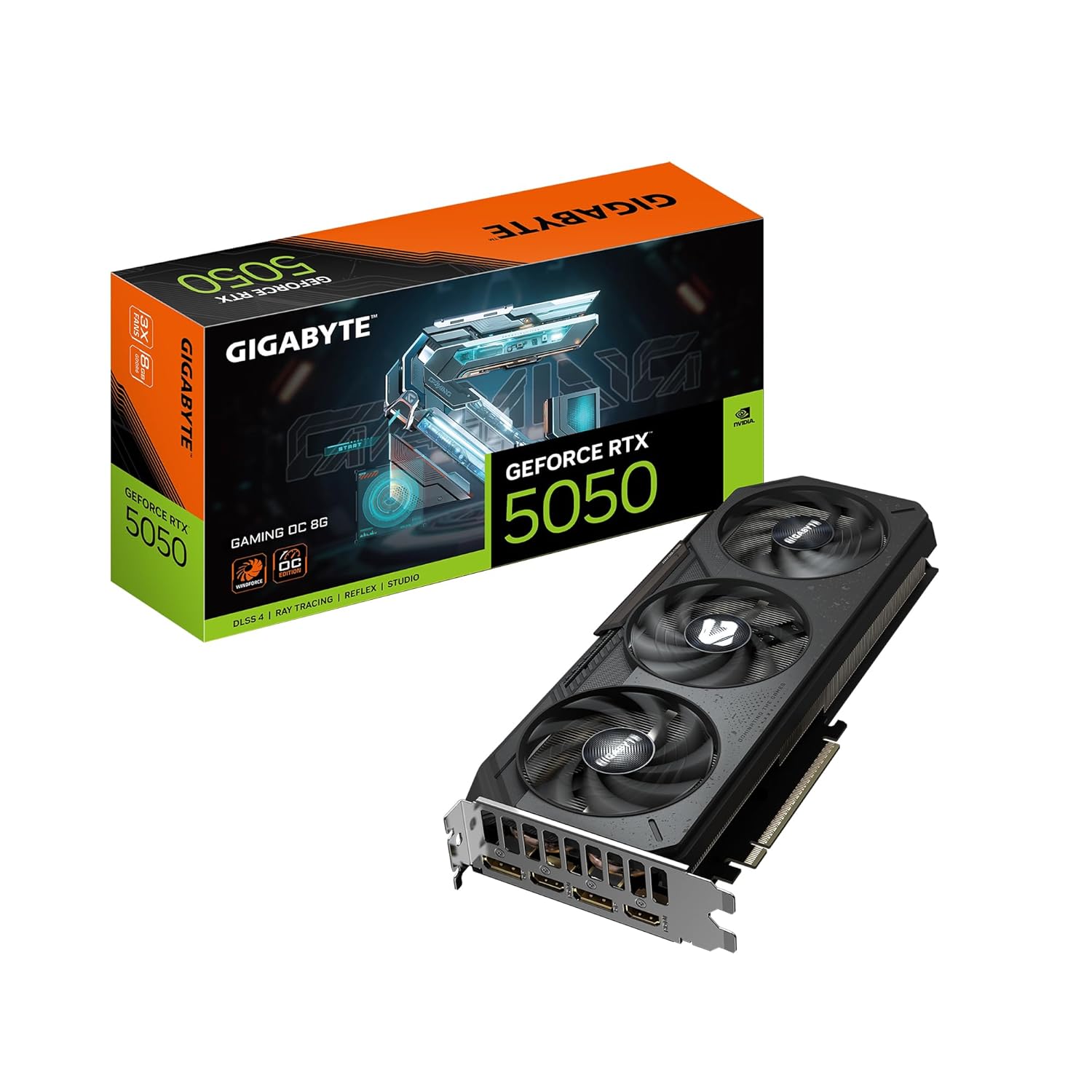 GIGABYTE GeForce RTX 5050 Gaming OC 8GB GDDR6, PCIe 5.0 Graphics Card – Blackwell DLSS 4, 2560 CUDA Cores, 2632 MHz Boost Clock, WINDFORCE Triple Fans GIGABYTE GeForce RTX 5050 Gaming OC 8GB GDDR6, PCIe 5.0 Graphics Card – Blackwell DLSS 4, 2560 CUDA Cores, 2632 MHz Boost Clock, WINDFORCE Triple Fans
