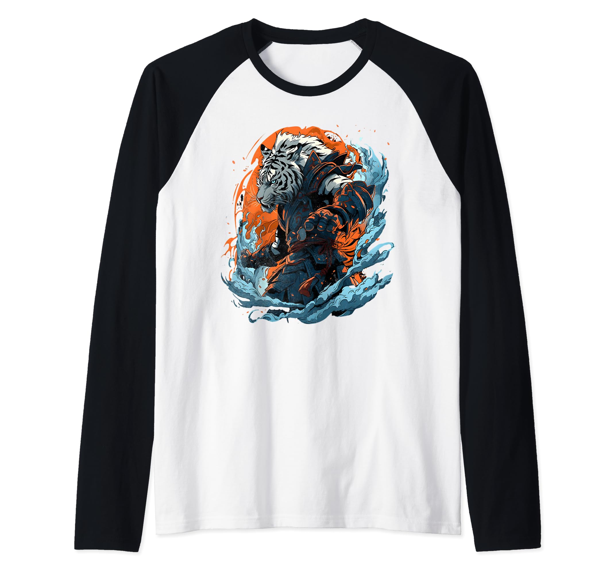 Japanese Aesthetics: Majestic Tiger Ninja Raglan Baseball Tee