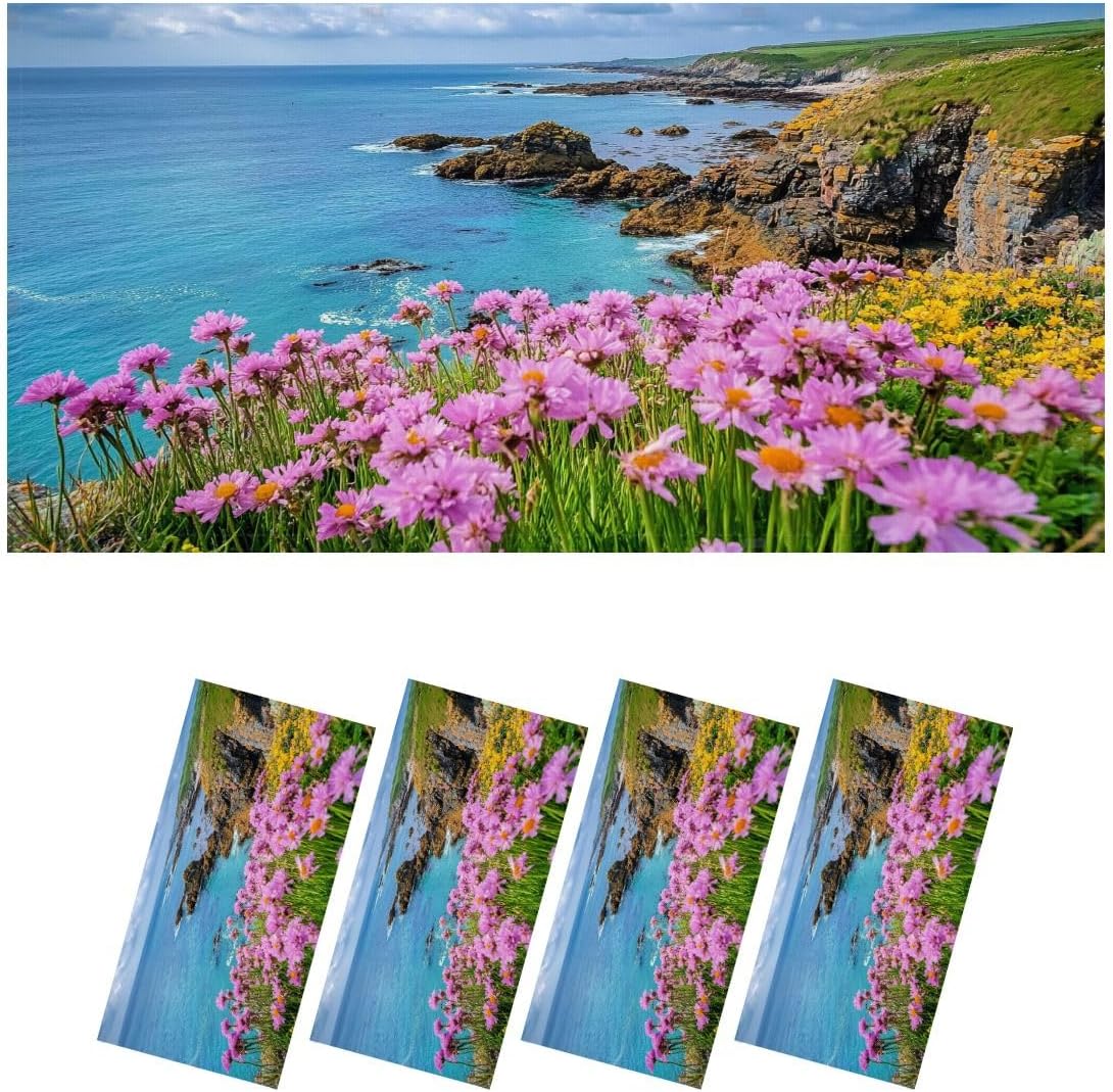 Fluorescent Light Covers for Ceiling Lights Pink sea Thrift Flowers sea Coast Easy to Install Magnetic Light Filter for Classroom Office Hospitals School Home Decor