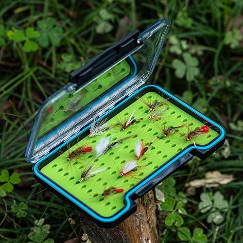 Miniatura 6 de Goture Caja de pesca con mosca de una sola cara, impermeable, almacenamiento de moscas (inserto de silicona-5.51 x 3.82 x 0.67 pulgadas)