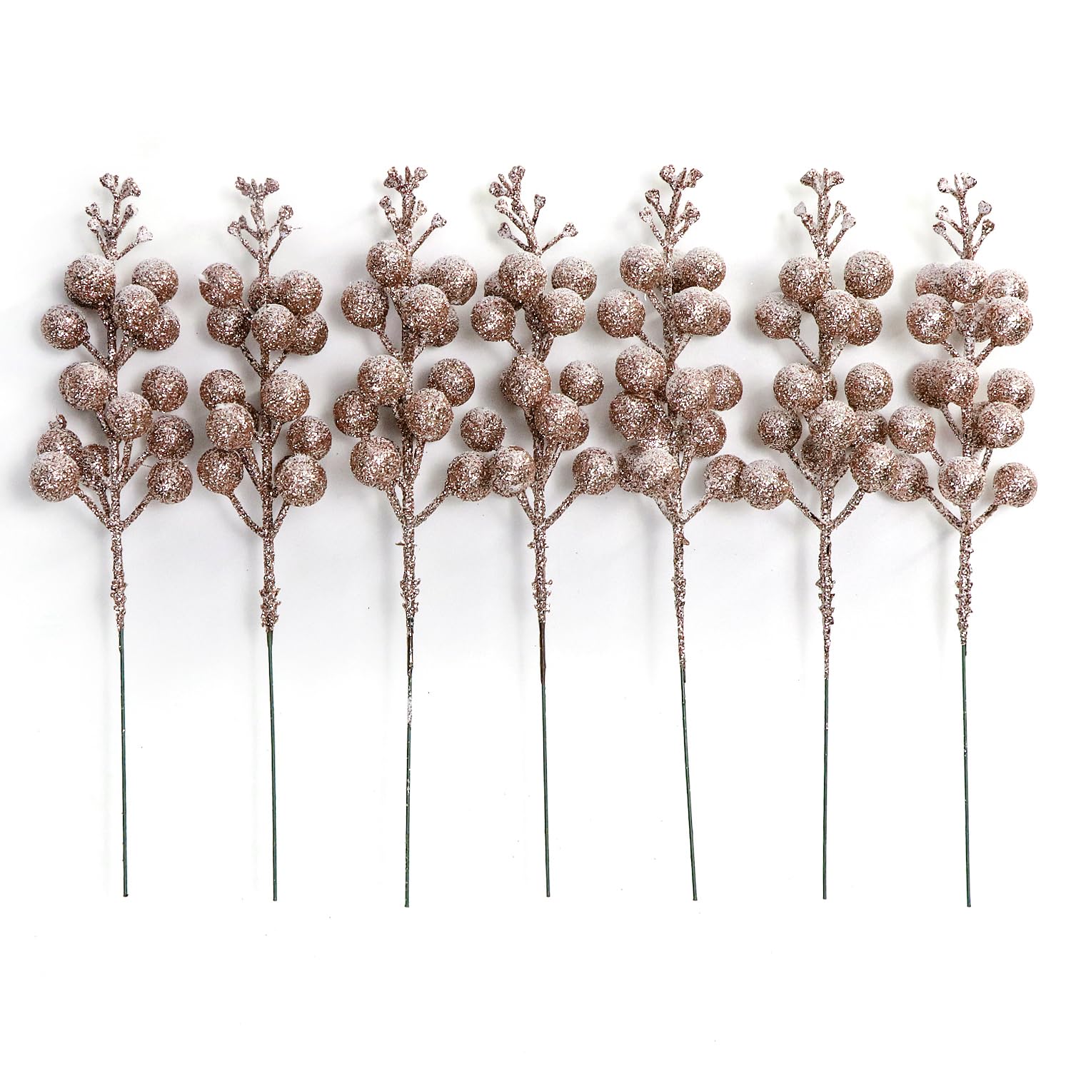 KKSTY Pack of 16 Christmas Glitter Berries Stems - Image 3