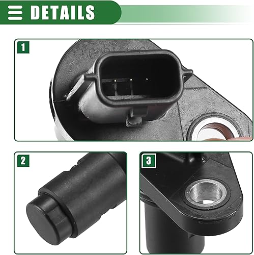 Miniatura 5 de Motoforti Sensor de posición del cigüeñal Sensor del motor, para Nissan Versa 2010-2018, No.237311KT0A, negro, plástico