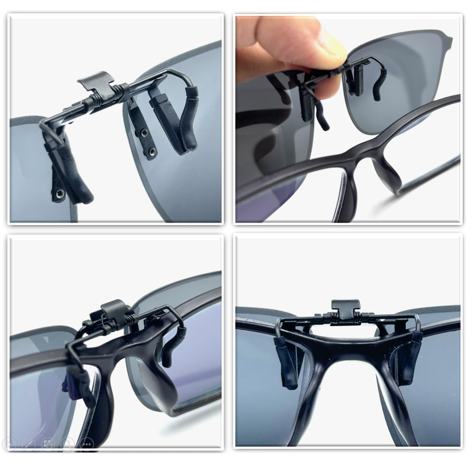 Sonnenbrille zum Anklippen, polarisiert, blendfrei, UV-Schutz, Brille für Männer und Frauen