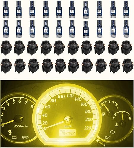 Miniatura 10 de Augeny 20 luces LED T5 para tablero de automóvil, 3030-3SMD de alta luz LED para automóvil con enchufe giratorio, bombilla LED interior automática