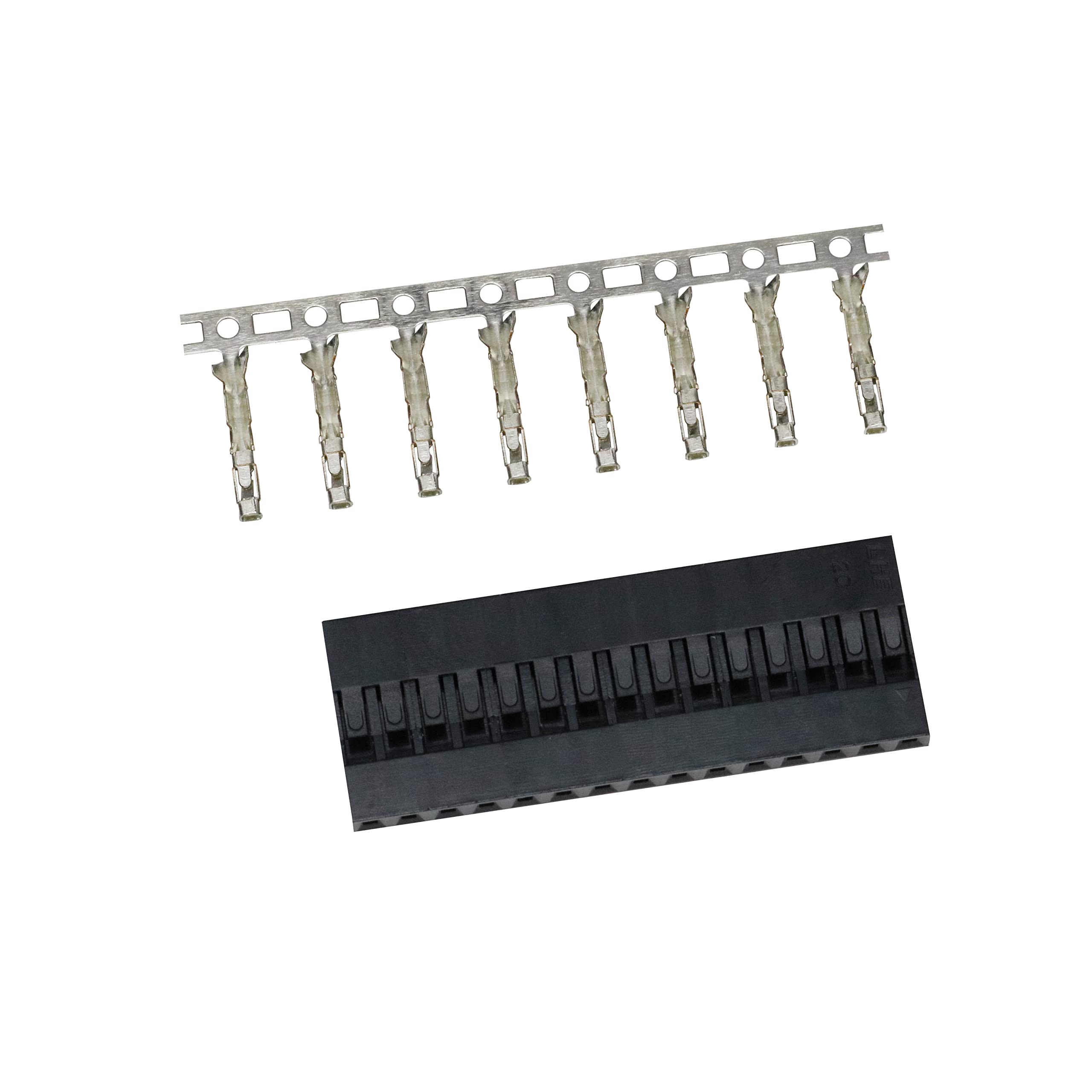 TJC8-254 Single Row 2.54mm 15-pin Header Crimp Connector Housing + Crimps, Pack of 20 Compatible With JST RE/HARWIN M20 / Amphenol ICC Mini-PV/DuPont Standard Header