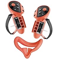 Vista 1 de ANNAPRO Controller Grips Cover for Meta Quest 3, with Adjustable Knuckle Strap and Battery Opening Protector, Silicone Face Pad Cover & Joystick