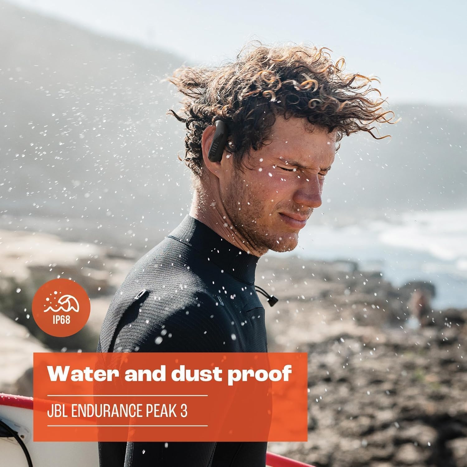 JBL Endurance Peak 3 Auricolari Wireless In-Ear, Cuffie Subacquee fino a 1,5 m per Attività Sportive, Waterproof IP68, con Tecnologia TalkThru e AmbientAware, fino a 50 h di Autonomia, Bianco