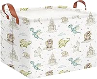 Vista 13 de CLOCOR Cesta de almacenamiento rectangular, cesta de almacenamiento plegable con bonito patrón, caja de almacenamiento de revestimiento impermeable