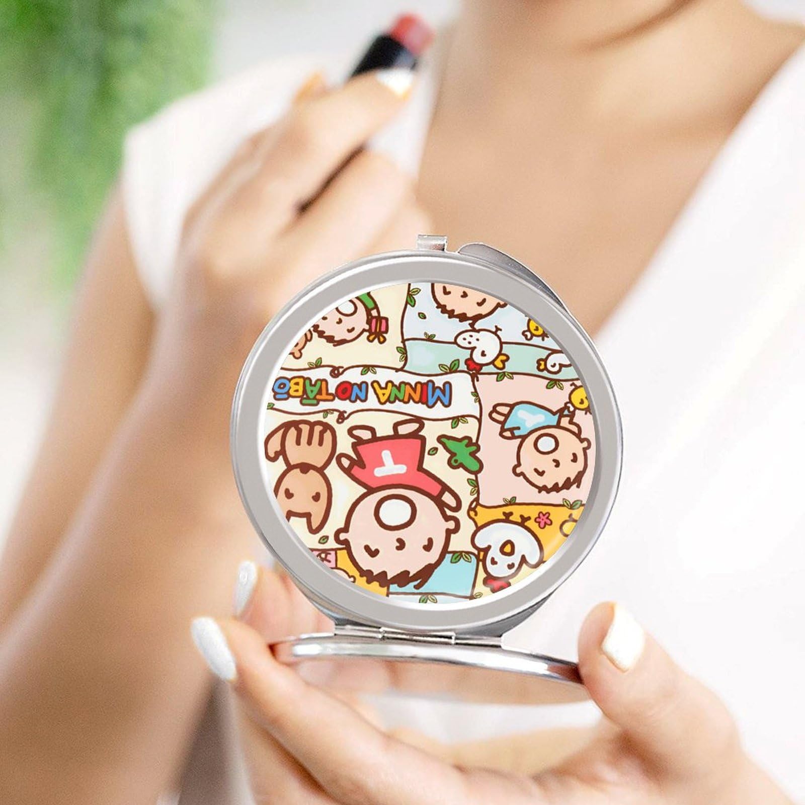Amazon.co.jp: みんなのたあ坊 可愛い 手持ち化粧鏡 化粧鏡 手鏡