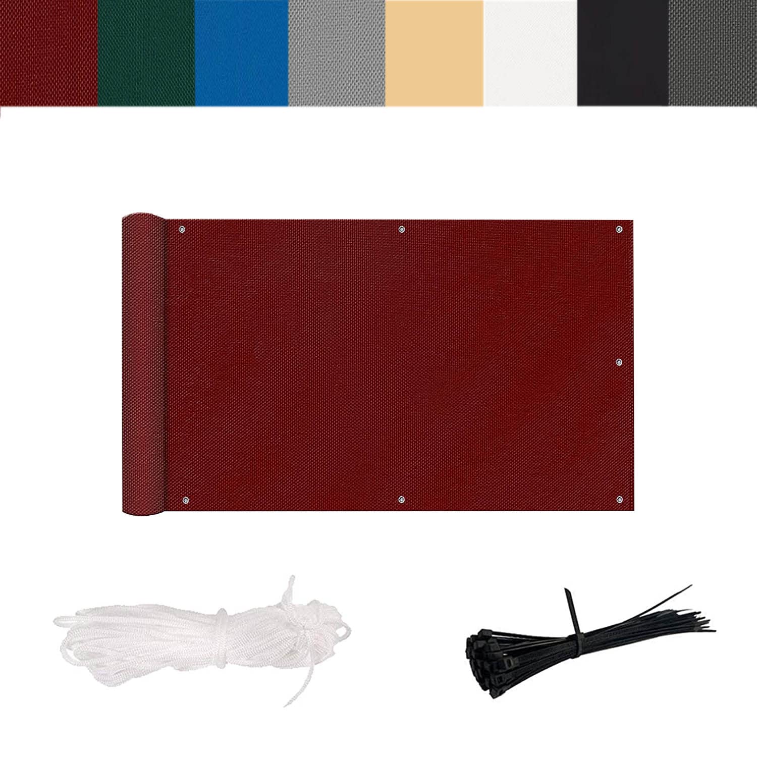 Balkonabdeckung Als Sichtschutz – 55x600 Cm, Mit Ösen, Wind- Und UV-Schutz, Creme