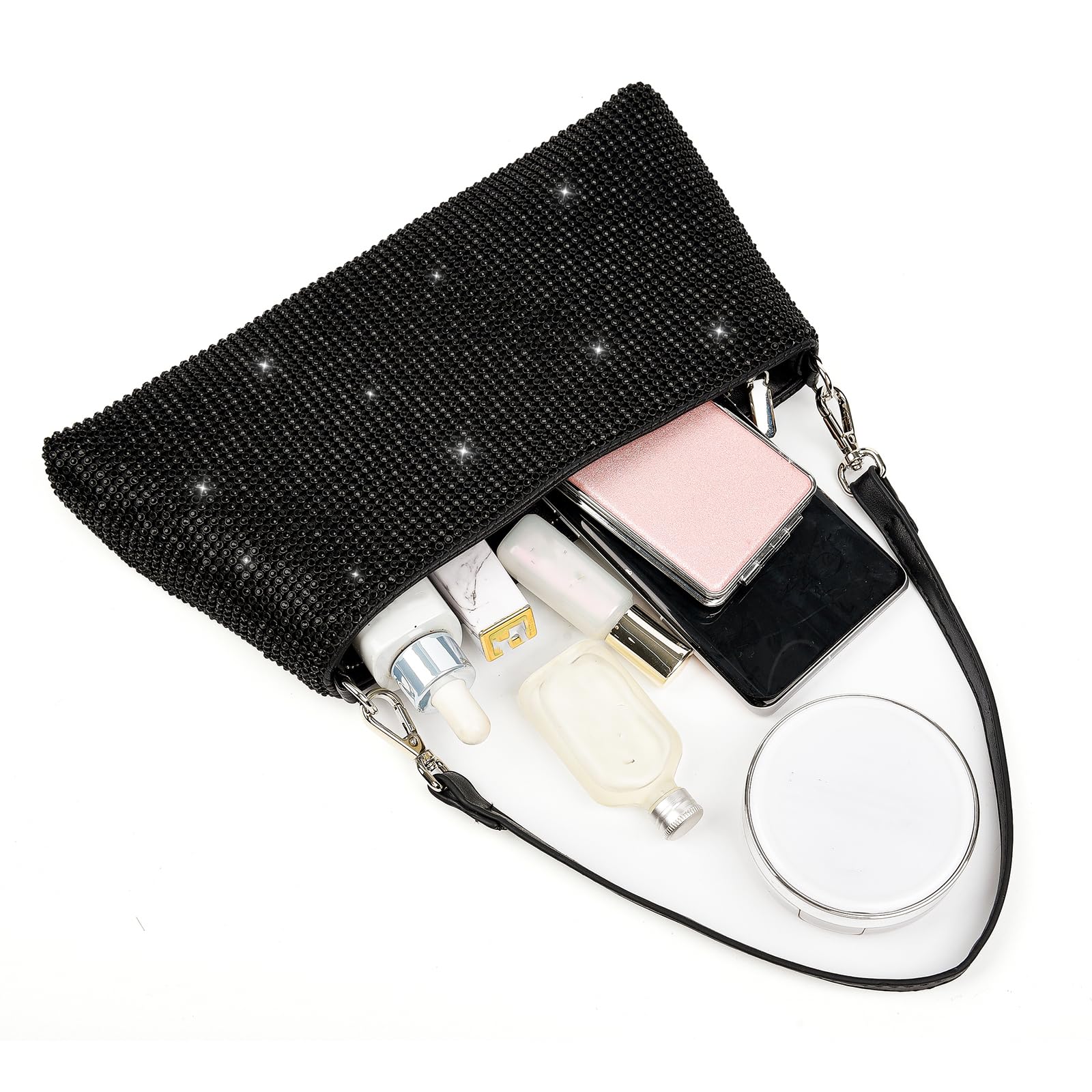 Valleycomfy Damen Clutch Elegante Brauttasche Diamant Handtasche – Bild 2