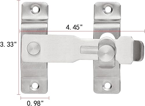 Miniatura 2 de 2 paquetes de cerradura de puerta de granero abatible de 90 grados, protege la privacidad y seguridad, pestillo de bloqueo de gancho para granero,