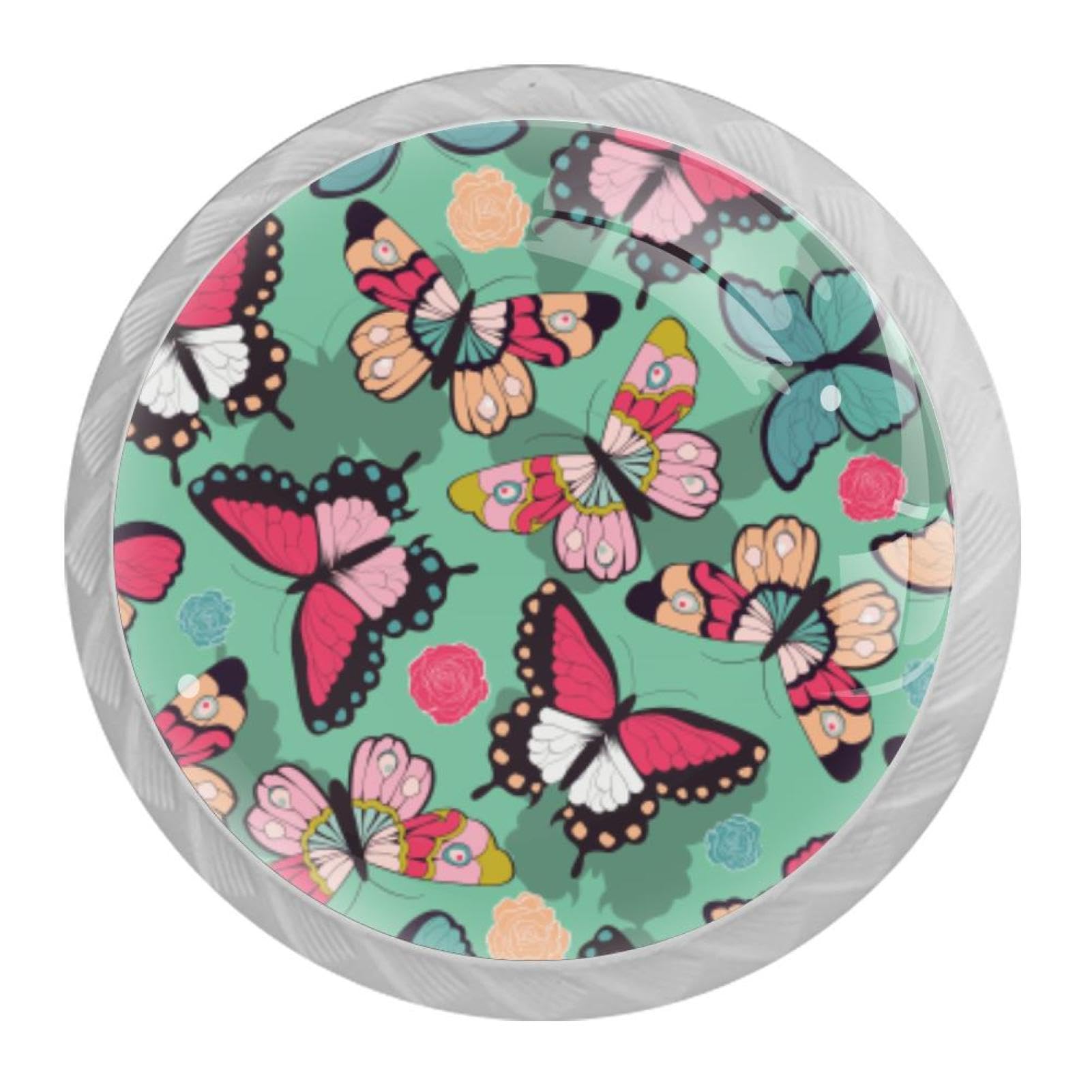 Tqmspg 4 Pieces Drawer Pulls Butterfly Butterflies Door Knobs Dresser Handles for Kitchen Wardrobe Cupboard Hardware Furniture
