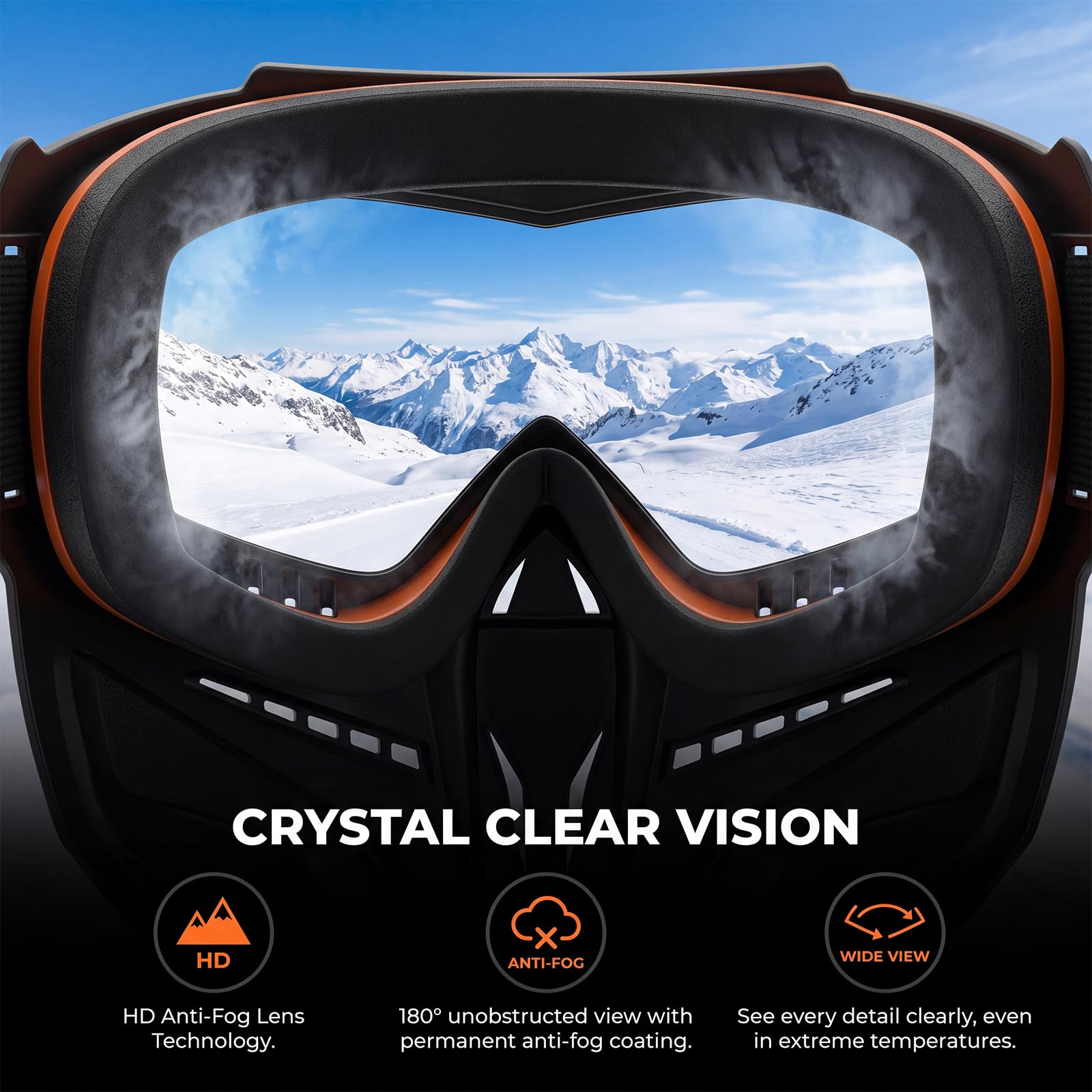 Full Face Protective Mask with Removable Goggles, Anti-Fog Face Shield for Motorcycle Riding, Cycling, Softball & Outdoor Sports