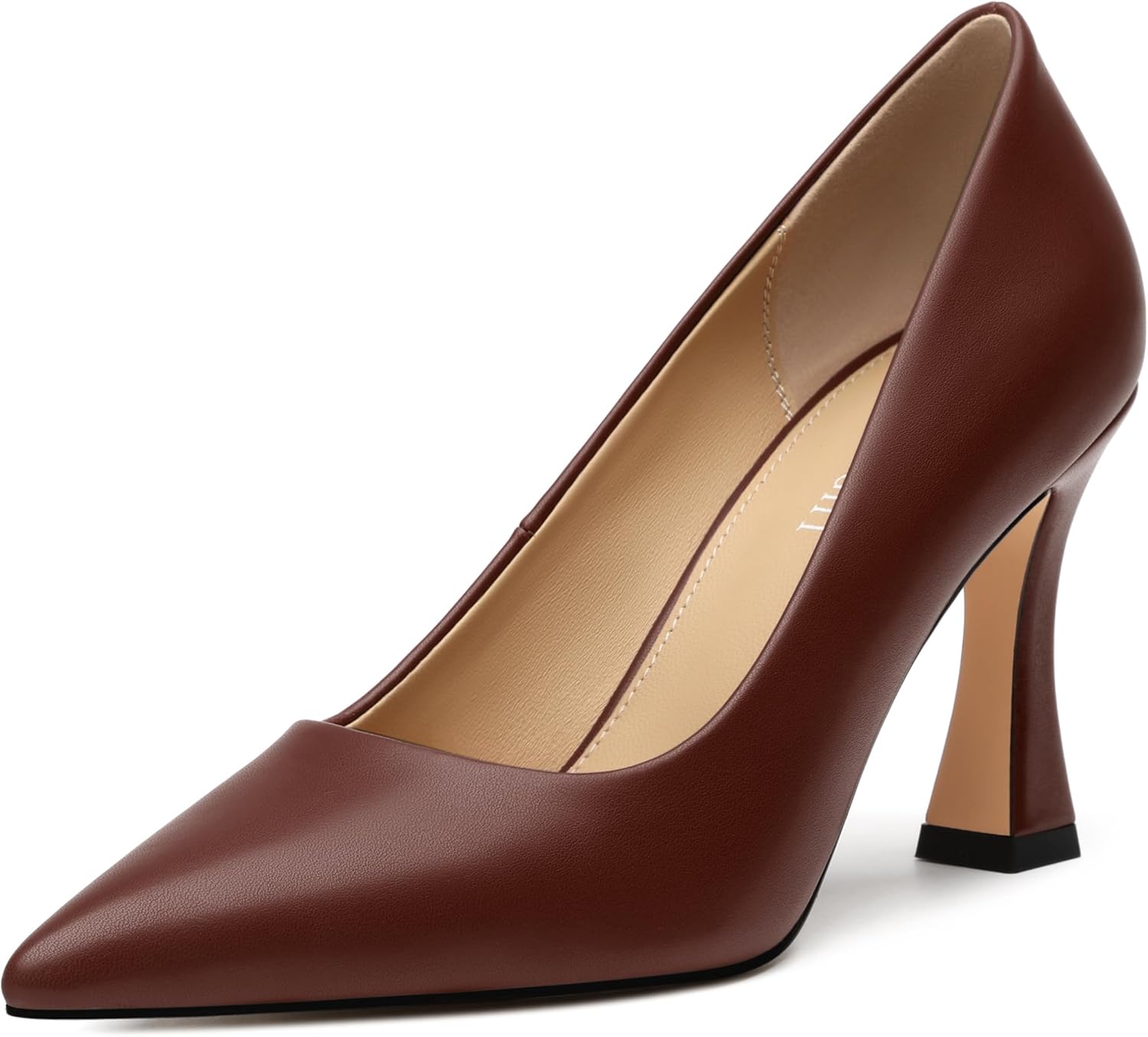 AMBELIGHT Women's Pointed Toe Stiletto Pumps 3.2 Inch High Heels Slip On Classic Comfort Dress Shoes for Wedding Party Office Work