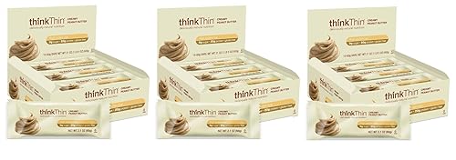 Think Thin Paquete de 30 (3 cajas de 10) - (mantequilla de maní cremosa)