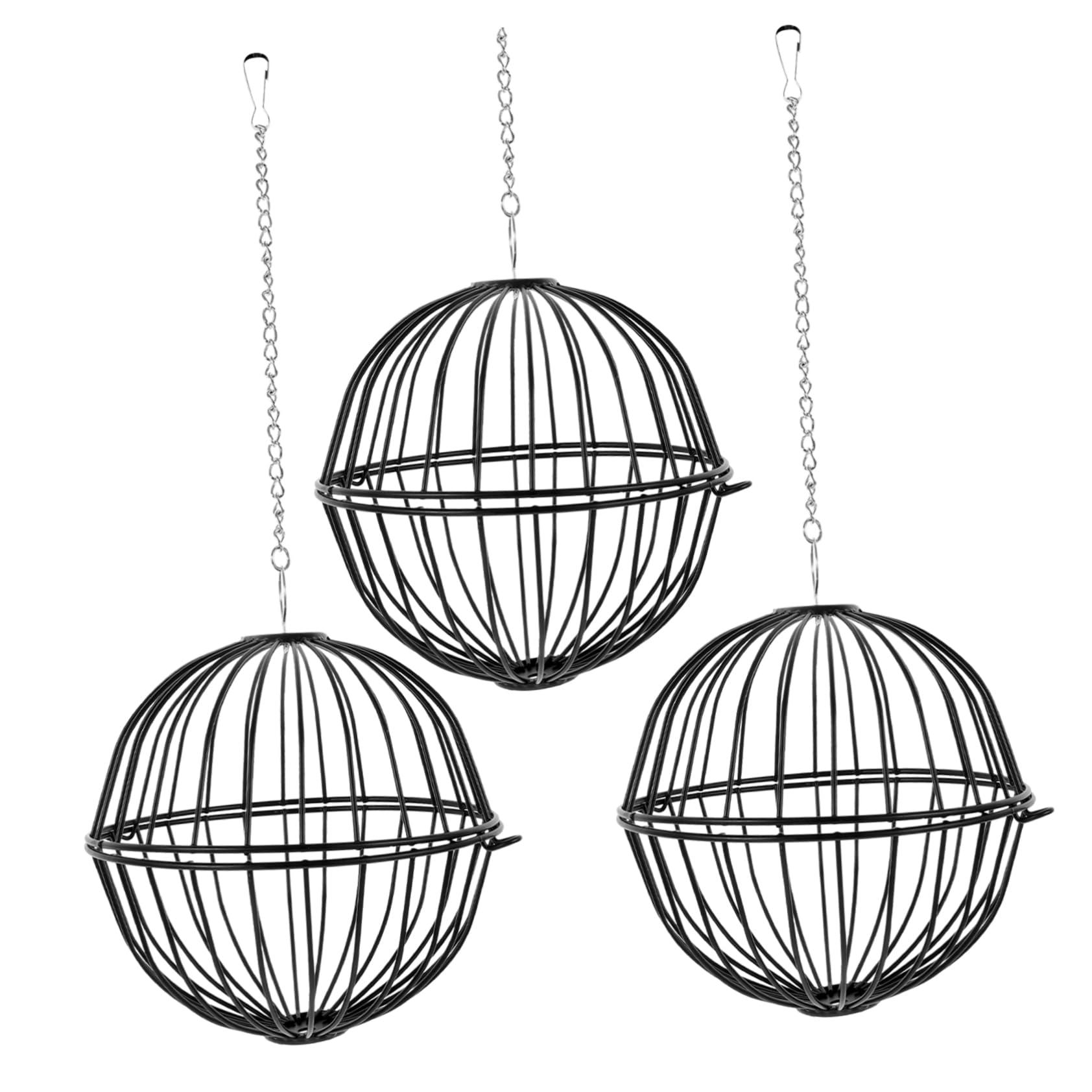 Milisten 2 Ensembles Nourrir Les Balles du Lanceur Râtelier À Foin Cage Boule De Foin pour Petits Animaux Foins Grille d'alimentation Auto Boule De Foin De Lapin Le Fer Black 3 Pièces * 2