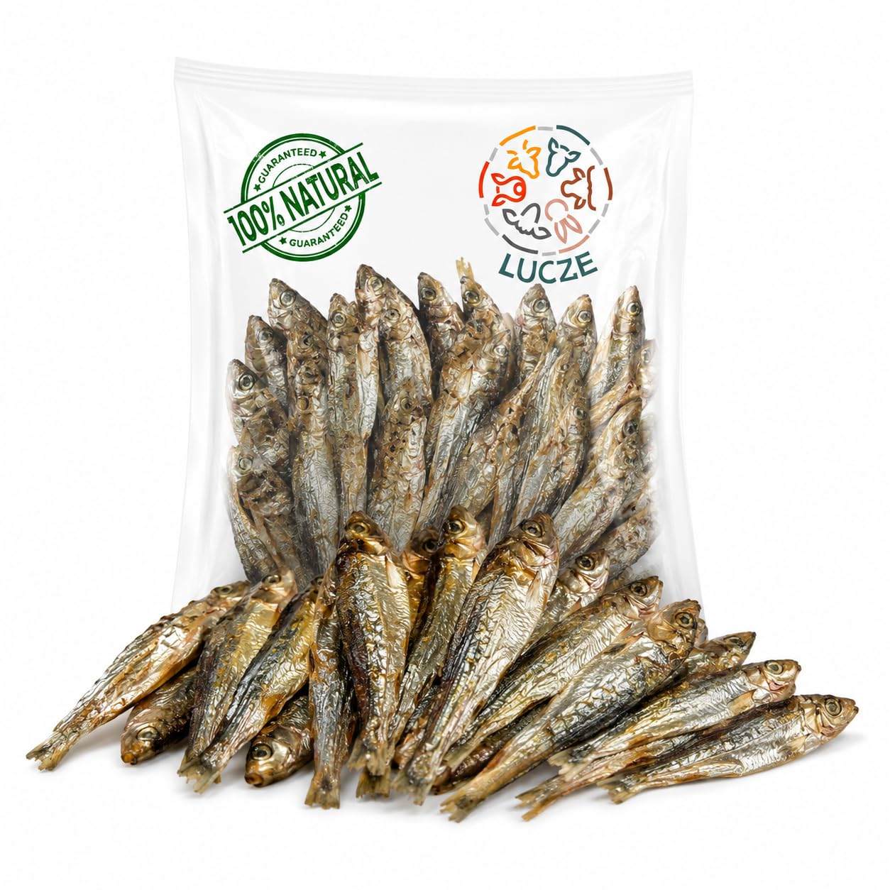 Getrocknete Sprotten für Hunde & Katzen, 100% Fisch, natürlicher Fischsnack & Kausnack, reich an Omega-3 Fettsäuren, Monoprotein, ohne Zusatzstoffe, getreidefrei, Hundesnack & Katzensnack (1kg)