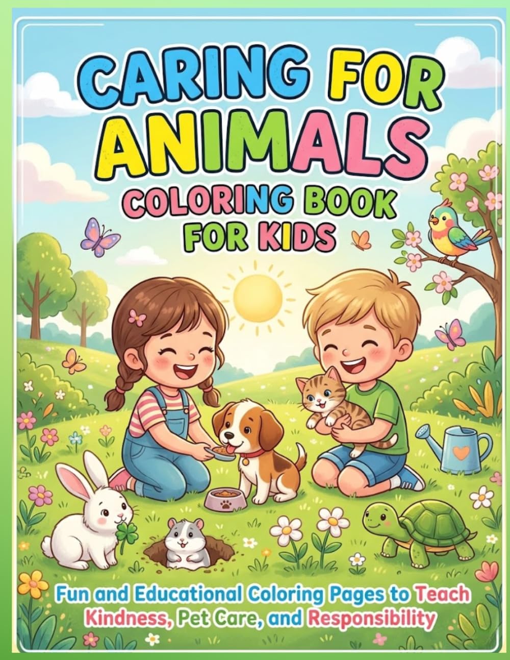 Caring for Animals Coloring Book for Kids: Fun and Educational Coloring Pages to Teach Kindness, Pet Care, and Responsibility for Kids Ages 4-8
