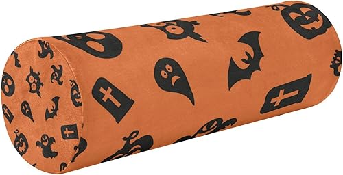 Almohada de almohada con símbolos de Halloween para sofá, almohada de espuma viscoelástica para dormir, almohada redonda pequeña para apoyo lumbar, disponible en Yaxa Venezuela
