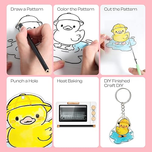 Miniatura 4 de Auihiay 20 hojas de plástico retráctil lijadas, papeles de películas retráctiles, manualidades creativas para niños, adorno de Navidad, 7.9 x 5.7