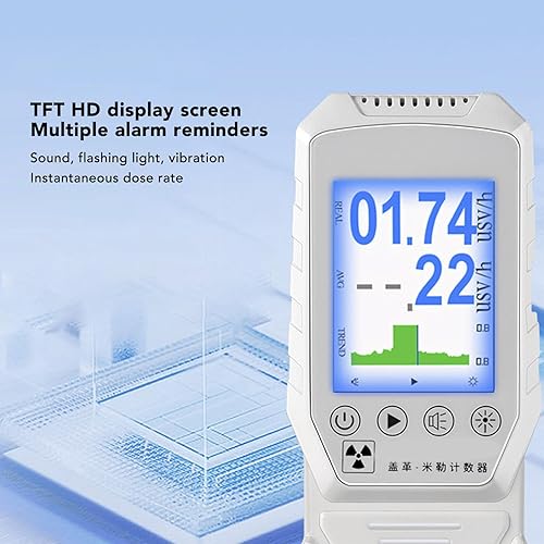 Miniatura 7 de Detector de radiación de alta precisión con alarma de sonido y luz, contador para lugares de trabajo de hospitales familiares