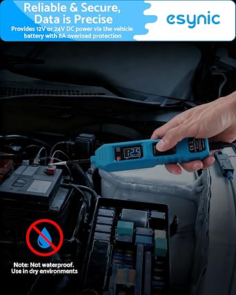 eSynic 6-36V Popular DC Circuit Tester,Power Tester with 2 LED Light Text&4.5M Cable for Voltage Text/Continuity Testing/Light Checked,suitable for Car/Motorcycle/Steamship