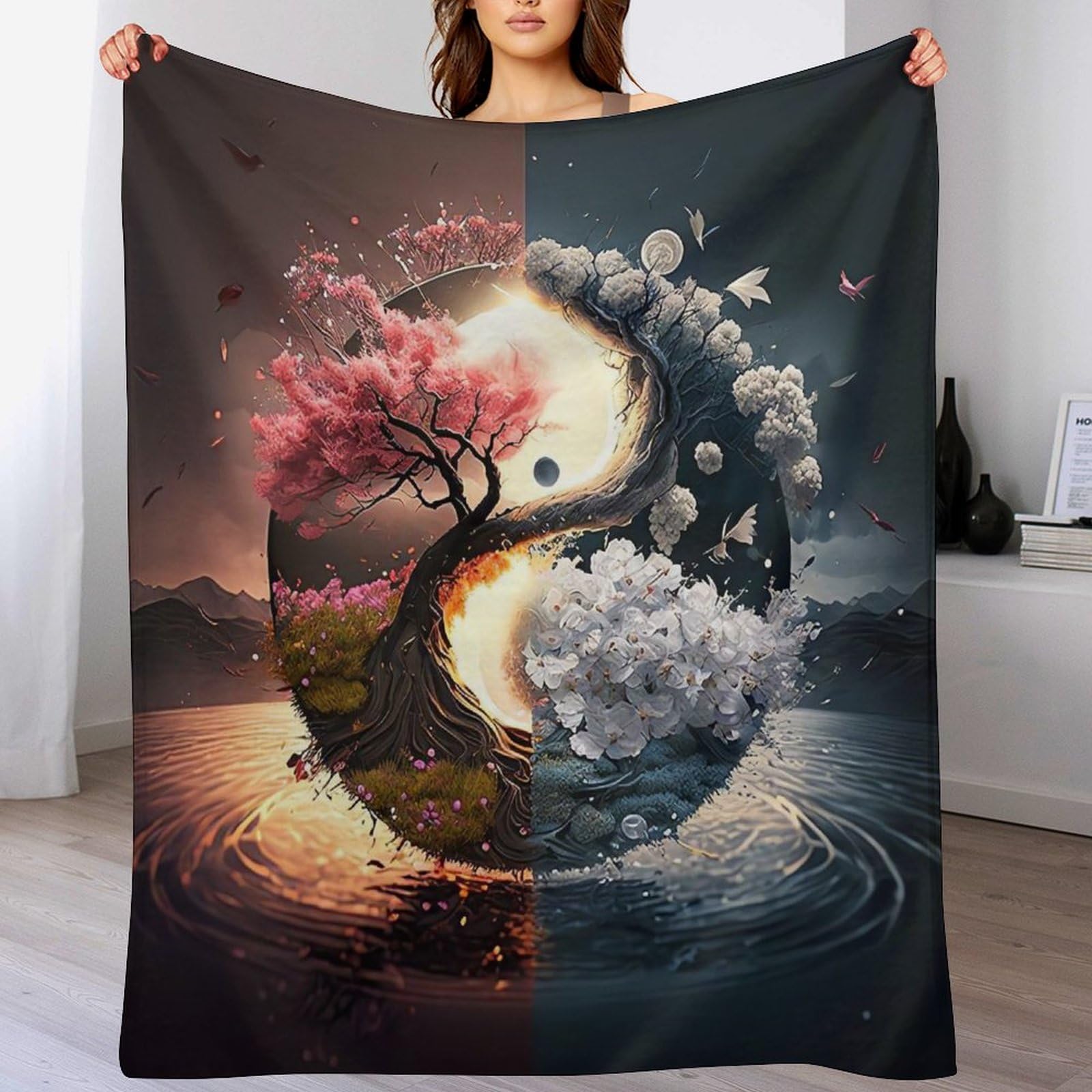 Couverture chaude flannel cerisier pour éliminer les frissons nocturnes