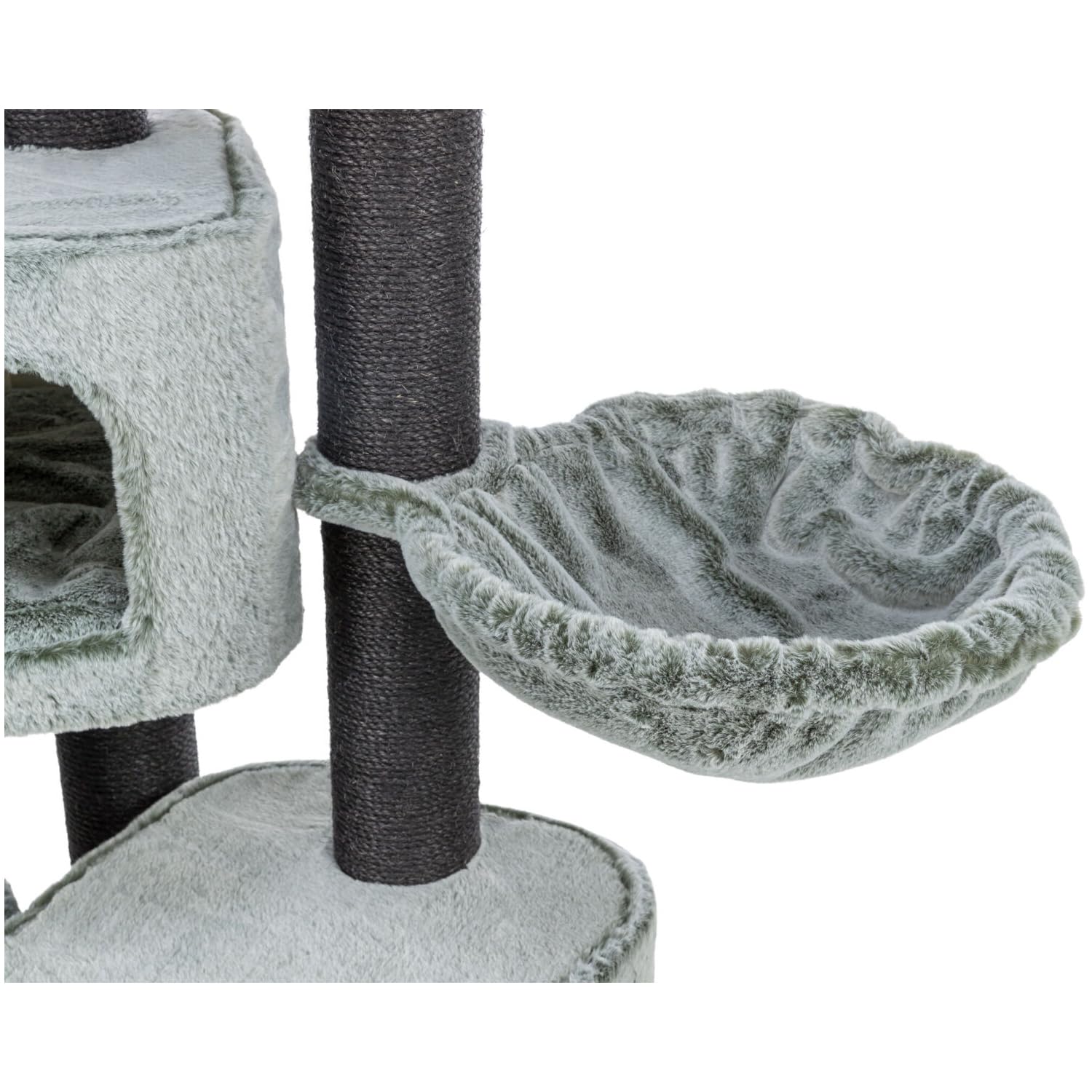 Trixie - Rascador 'Miguel' para Gatos (146 cm) – Árbol de Varios Niveles con Cueva, Hamaca Relax y Plataformas Acolchadas – Centro de Juego y Descanso Estable en Blanco y Verde