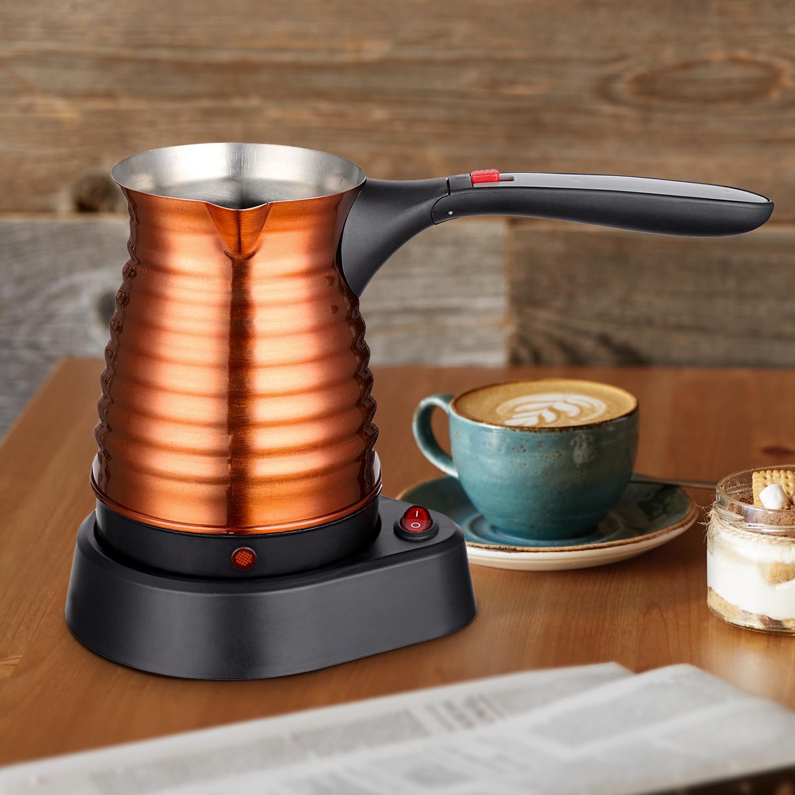 Baoblaze 17oz Elektrische Kaffeekanne Teekessel mit Griff Mehrzweck-Schnellkessel Edelstahl-Kaffeekessel für Café