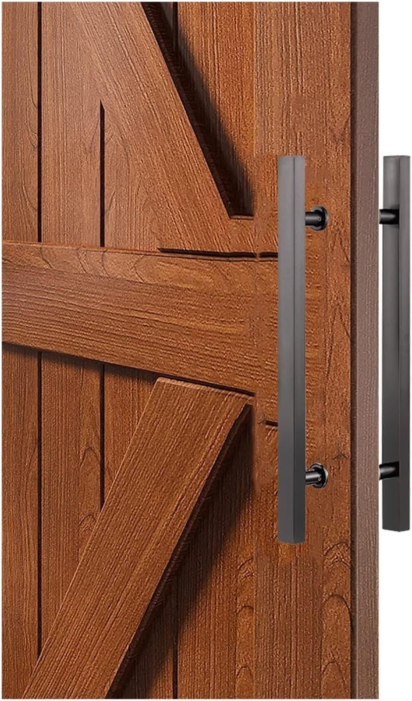 Poignée de porte coulissante 60cm push pull noire pour entrée extérieure