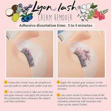 LyonLash Pro Gentle Cream Remover 15g 0.51fl. oz | Removes Eyelash Extension Glue Effectively| Low Irritation for Sensitive Skin | Essential Lash Extensions Supplies (Classic)