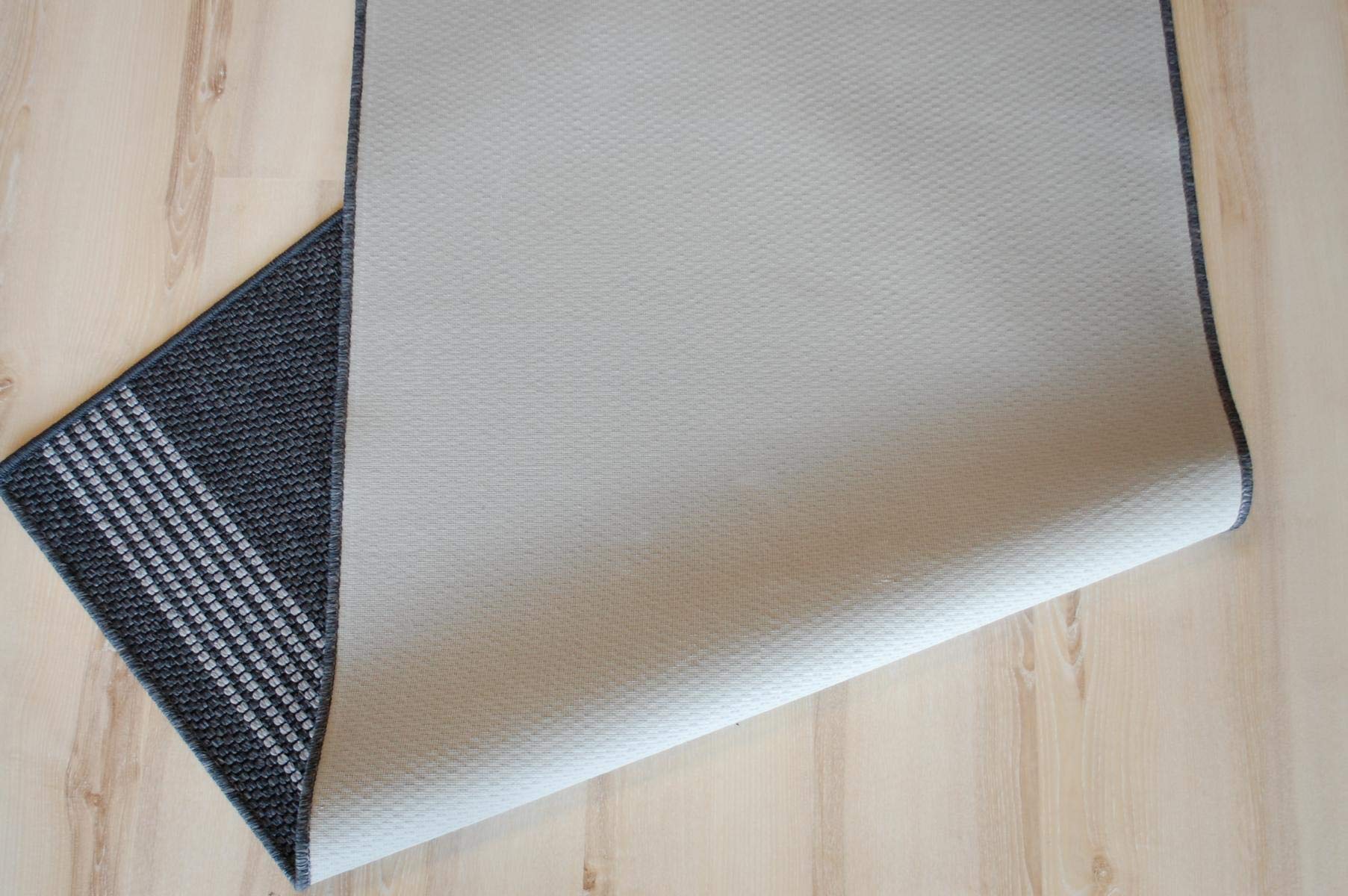 Teppich Läufer Natura 3427 anthrazit dunkel grau Meterware 67, 80 cm Breite (80 cm, 300 cm)