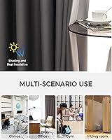 Vista 7 de Thanksgiving Fall Doorway Curtains - Blackout Curtains 80 Inches Long, Orange Teal Pumpkin Maple Leaf Rustic Sliding Door Curtains Grommet Window