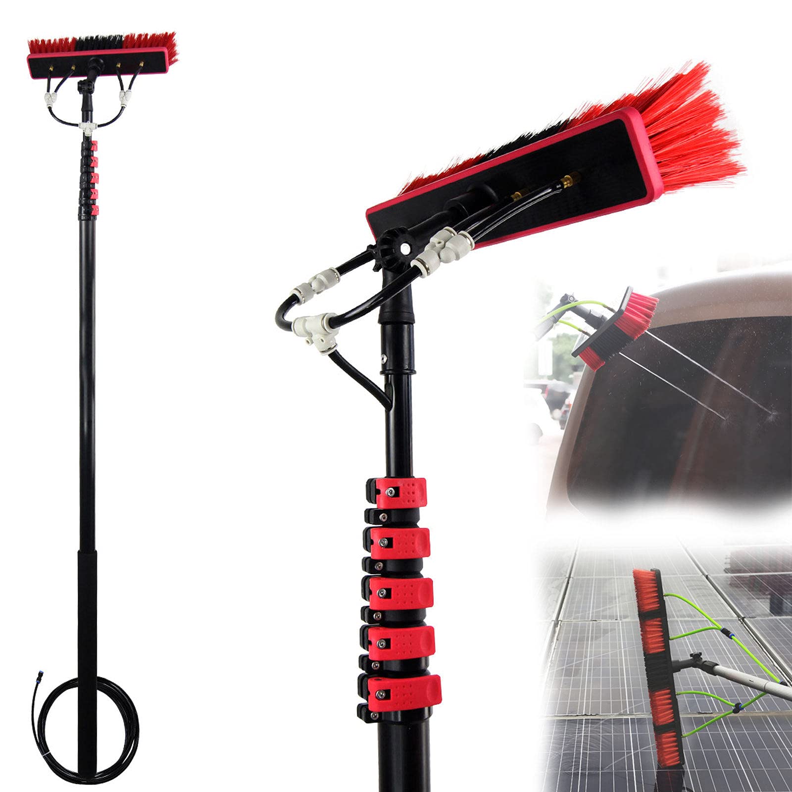 Poteau nettoyage vitres et panneaux solaires pour laver en hauteur sans échelle
