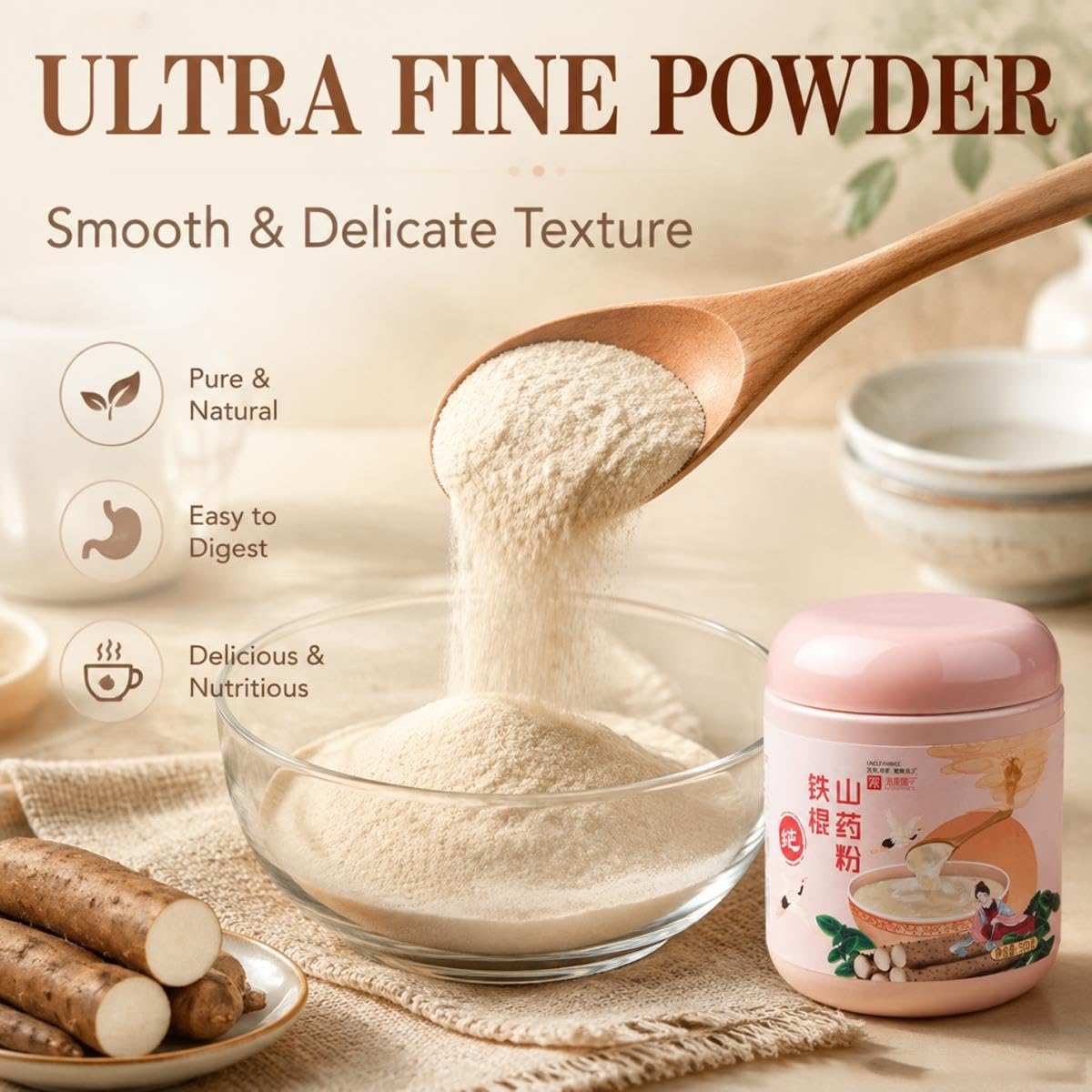Poudre D’Igname De Chine, Igname Pure, Boisson Instantanée, 500 G