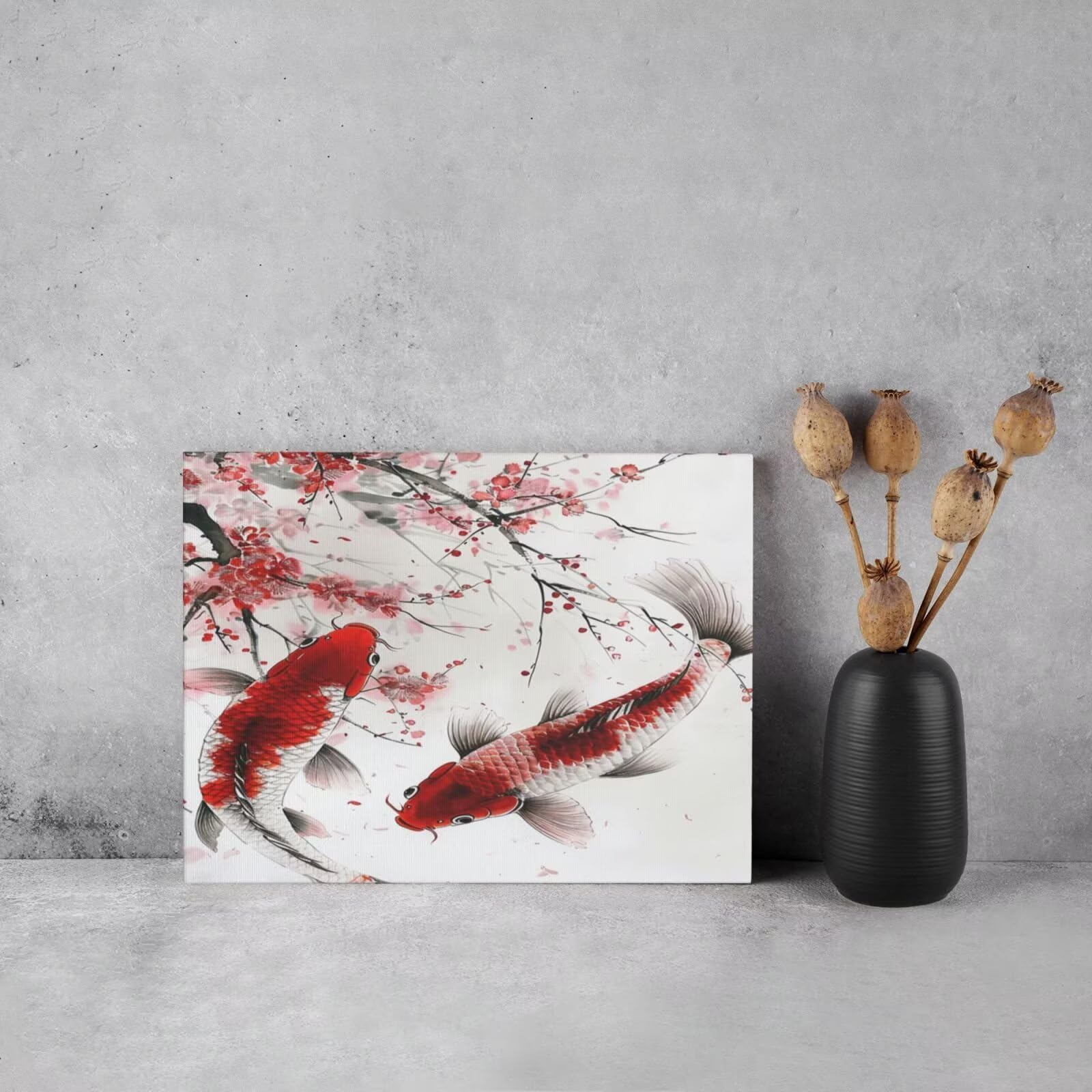 Kit per pittura con numeri per adulti Koi per principianti, pittura acrilica con 6 pennelli, kit di pittura a olio per decorazione da parete, 90 x 65 cm, senza